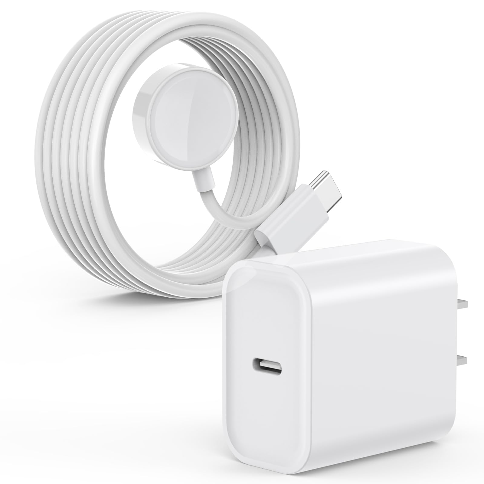 Caricabatterie rapido per Apple Watch, con connettore USB C per iPhone Watch e cavo di ricarica veloce magnetico lungo 1,8 m, portatile, compatibile con iWatch Series 10/9/8/7/SE/SE2/5/4/3/2/1/Ultra