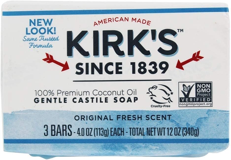 Kirk's Original Coco Castile Soap Fresh Scent 4 Ounces (6 Count)[Amazon-developed Certification] Compact by Design