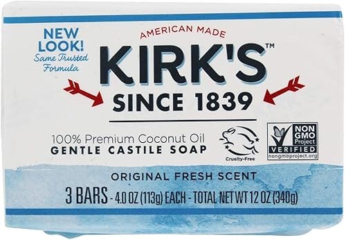 Kirk's Orginal Coco Castile Bar Soap Bulk Case of 48 Bars (16 x 3 Pk.)