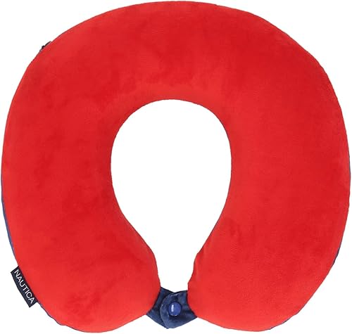 Miniatura 2 de Nautica Almohada de cuello de viaje de espuma viscoelástica unisex para adultos, ÍndigoRojo 1