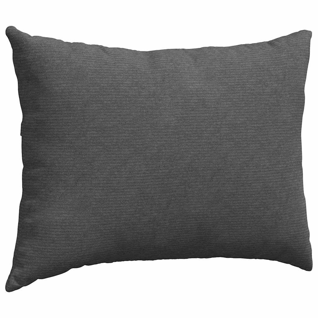 Cuscino per divano, 2 pezzi, grigio scuro, 70 x 50 cm, tessuto a coste con rivestimento sfoderabile, morbido imbottito, ideale come cuscino per seduta, ergonomico, per divano, soggiorno e
