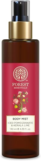 Forest Essentials Fragrant Body Mist Iced Pomegranate &amp; Kerala | Aloe Vera juice infused Perfume Spray to keep Skin Scente...