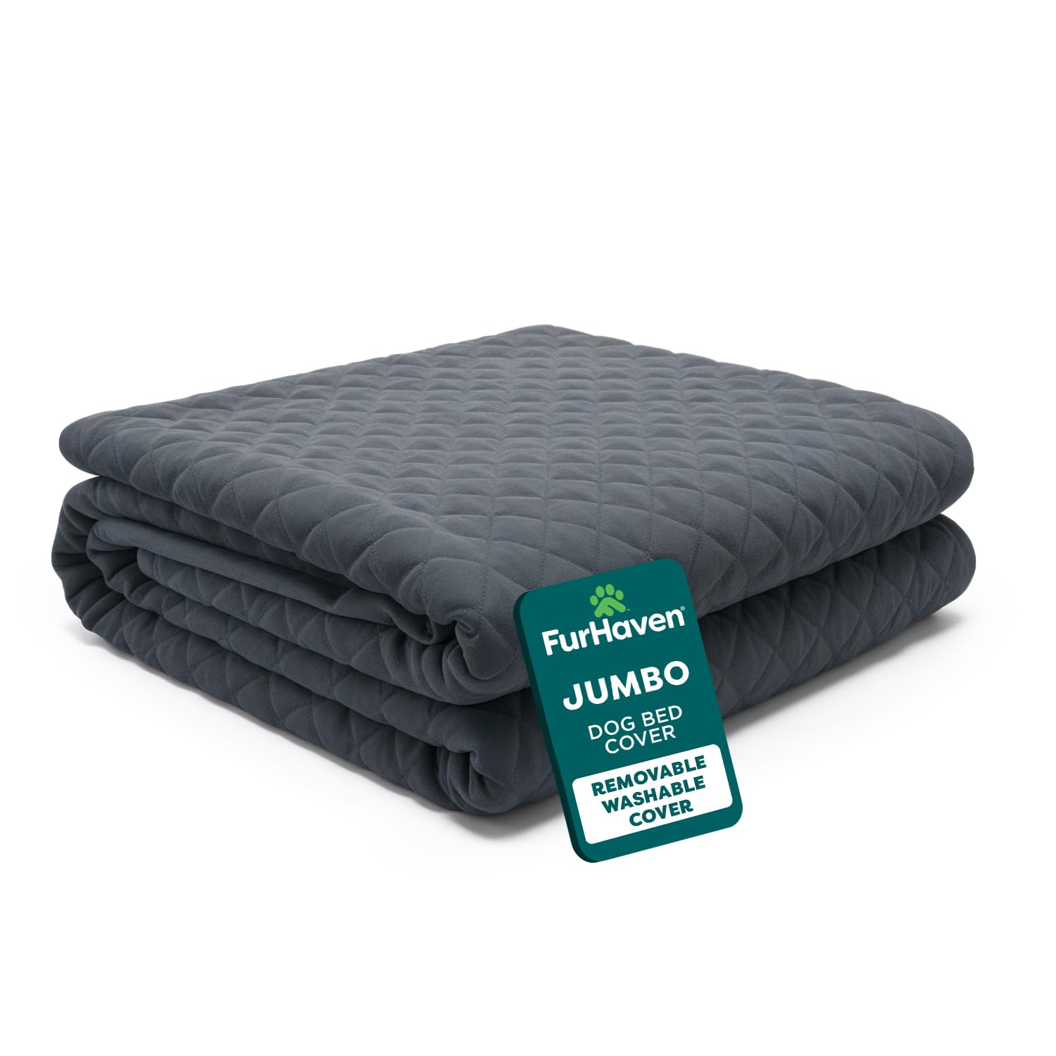 Replacement Dog Bed Cover Quilted Sofa-Style, Machine Washable - Iron Gray, Jumbo (X-Large)