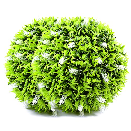 Sunnyglade 15" Topiary Balls Artificial Outdoor Set of 2 Faux Boxwood White