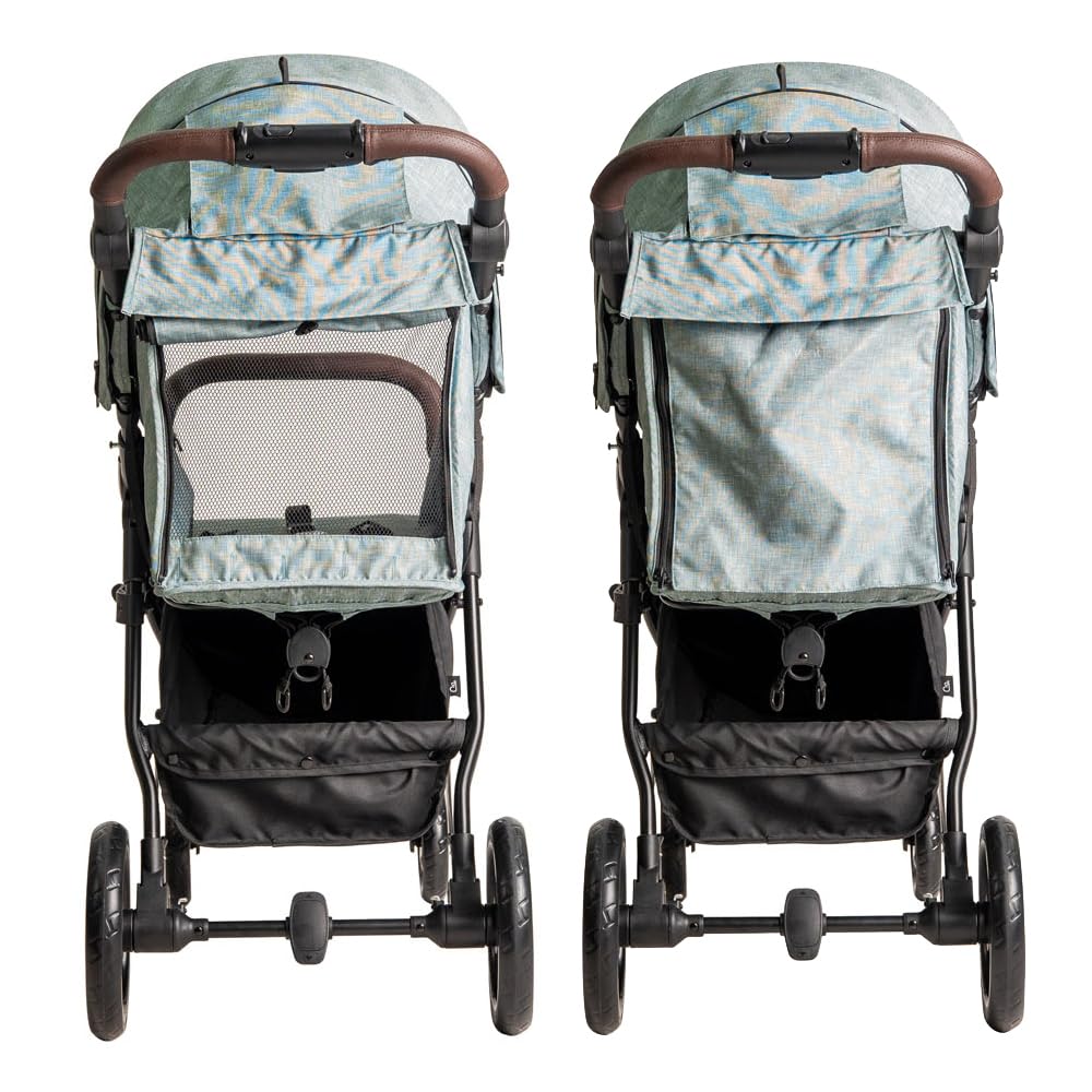 Niu – Silla de Paseo Cochecito de bebé VentT+ Capota XXL – Respaldo y Reposapiés ajustasble – Amortiguación 4 ruedas y chasis de aluminio – plegado compacto – Mosquitera y plástico de lluvia (Verde)