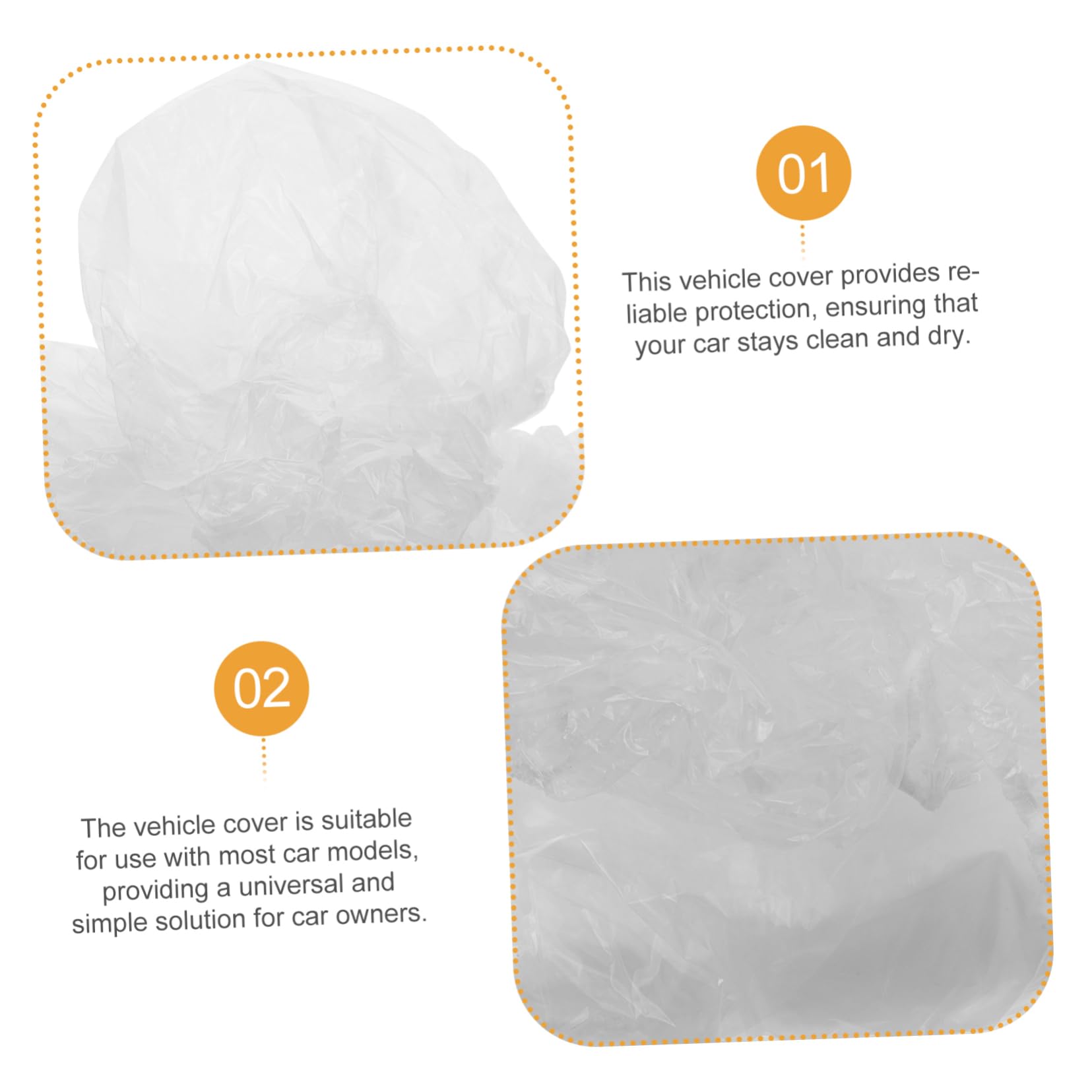 SOESFOUFU Car Covers for Automobiles Weather Outdoor Car Covers Disposable for Rain Protection — view 4