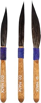 Amazon.co.jp: MACK 10-0/00/000 ブラシセット ピンストライプ 刀剣型