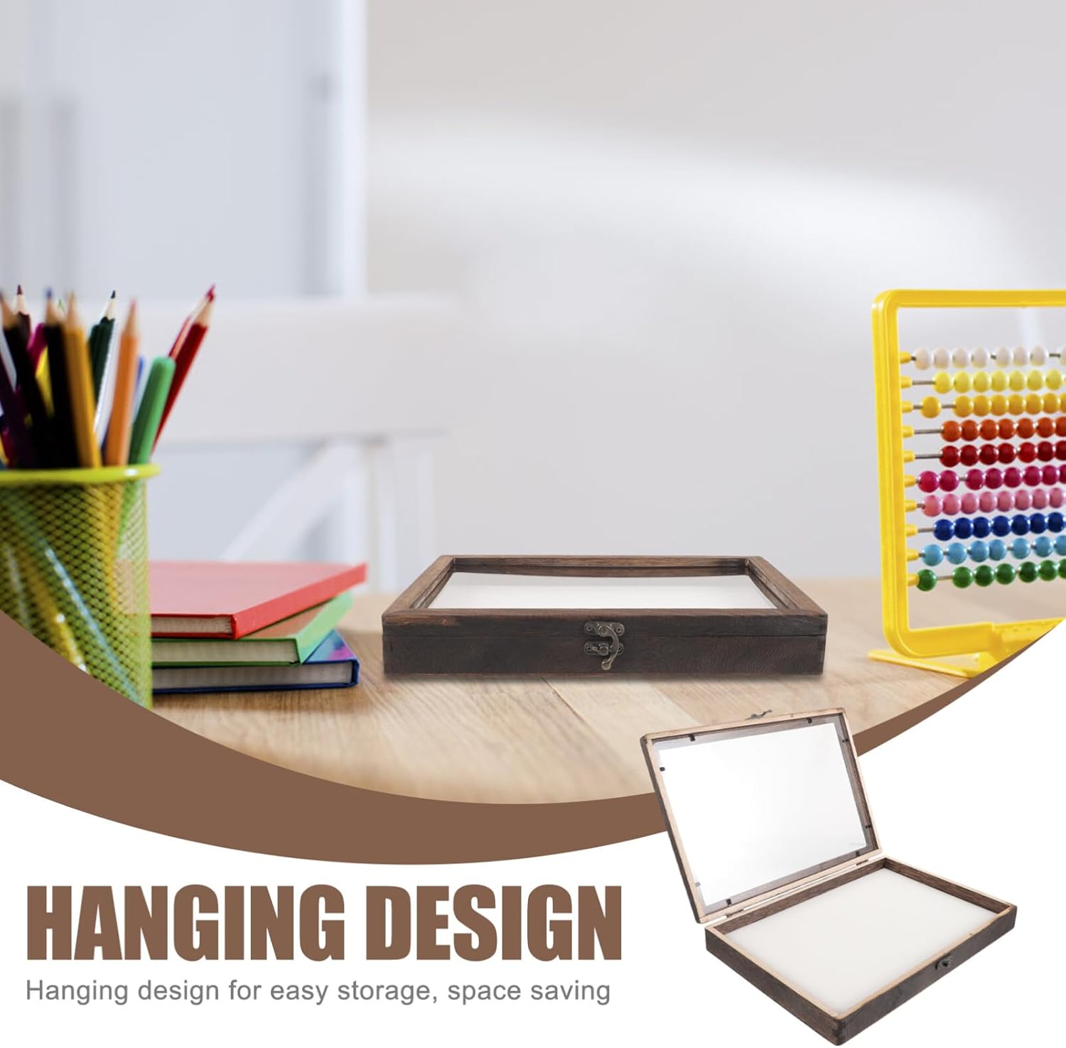 VOSAREA Insect Display Case with Clear Top Foam Pin Board Specimen Collection Box Butterfly Shadow Box 3D Floating Frame Wall Mount Display Case for Collecting Butterfly Specimen (32X23CM)