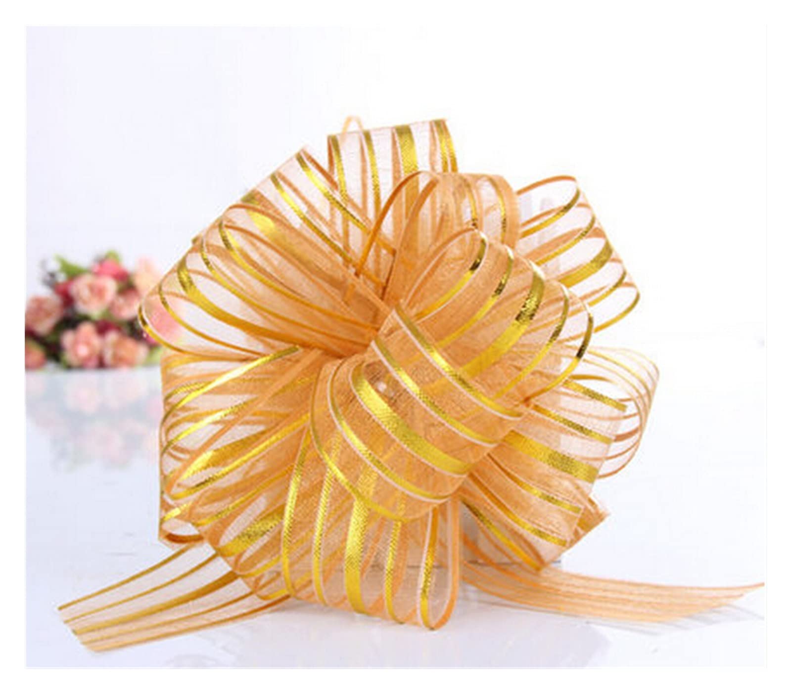 Dekorative Schleifen, Geschenkpapierschleifen, 50 Stück, große Zugschleife, Hochzeitsauto-Dekoration, Hochzeitszimmer, Weihnachtsdeko, Geschenkverpackungsbänder(Silver)