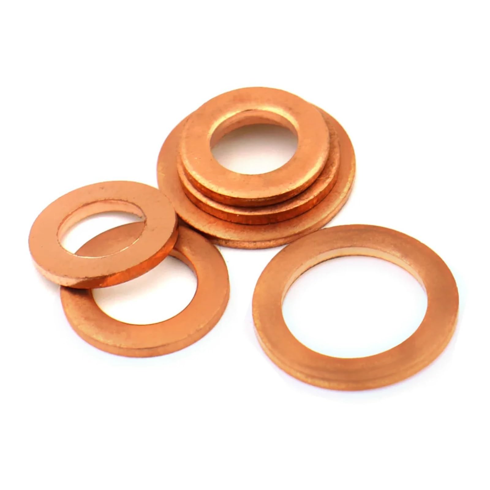 10/50 piezas de accesorios de hardware, junta de anillo plano, arandela de cobre macizo rojo, tapón de cárter, accesorios de sello de aceite, arandelas, sujetadores DIN7603(M14 x 20 x 2,50Pcs)