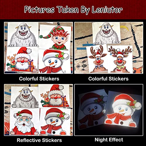 Leniutor Christmas Reindeer Peeking Sticker, Cute Santa Claus Snowman Decals For Car Window Bumper Stickers Christmas Car Accessory Decorations (Reindeer) #TOP4
