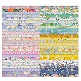 Aucuu 50er Set Baumwollstoff Paket, 25 x 25cm Stoffe zum Nähen, Patchwork Stoffe, Patchwork zum Quilten, Stücke Paket zum Quilten, DIY Basteln Handwerken, Puppenkleidung