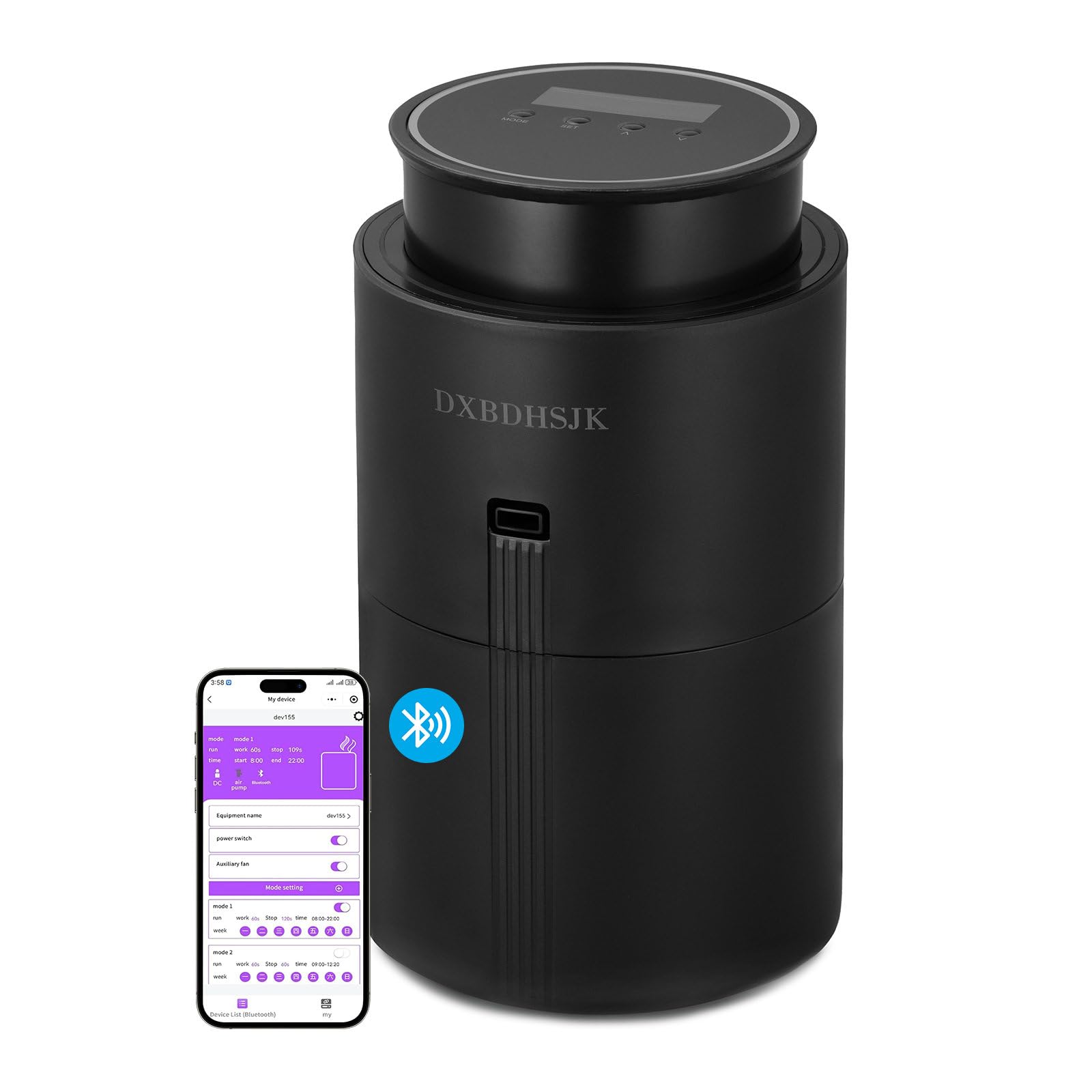 Bluetooth Waterless Diffuser, Smart Home Essential Oil Diffuser, Fragrance Coverage Up to 2,000 Sq Ft, Ideal for Home, Hotel, Office, Restaurant and Spa. (Black)