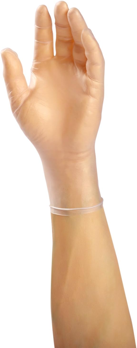 AmerCare Verge Powder Free Gloves, Vinyl, Small, Case of 1000