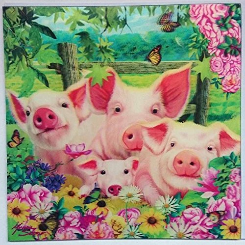 Greeting Card - Pig Pen from Deluxebase. Colourful Farm Animal Lenticular 3D Card for any occasion and age. Original artwork licensed from renowned artist, Michael Searle