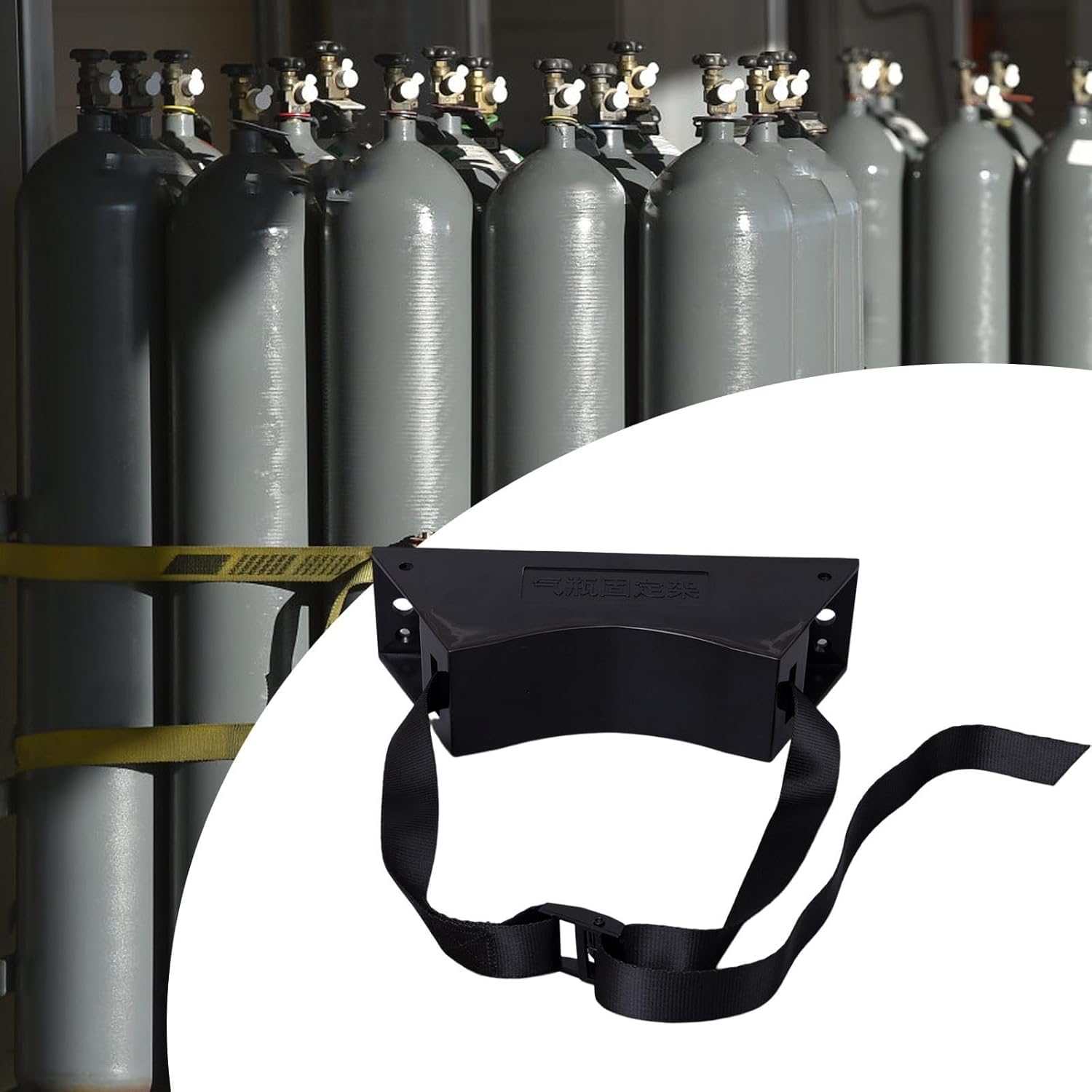 Soporte De Pared Duradero para Bombonas De Gas: Soporte Resistente para Tanques De Gas Comprimido, Diseño Que Ahorra Espacio para Un Almacenamiento Seguro.