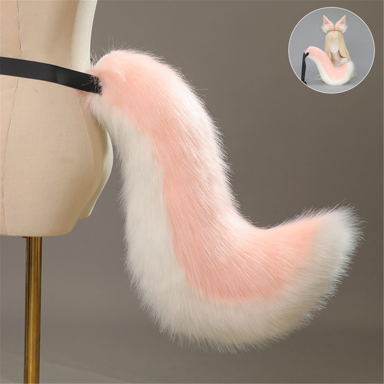 Pelo sintético con orejas de gato, diadema para cosplay, para cosplay, Halloween, sesiones de fotos, cosplay, cola de gato