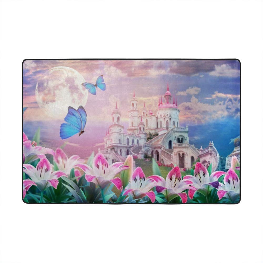 Tapis en velours corail de qualité supérieure au design château