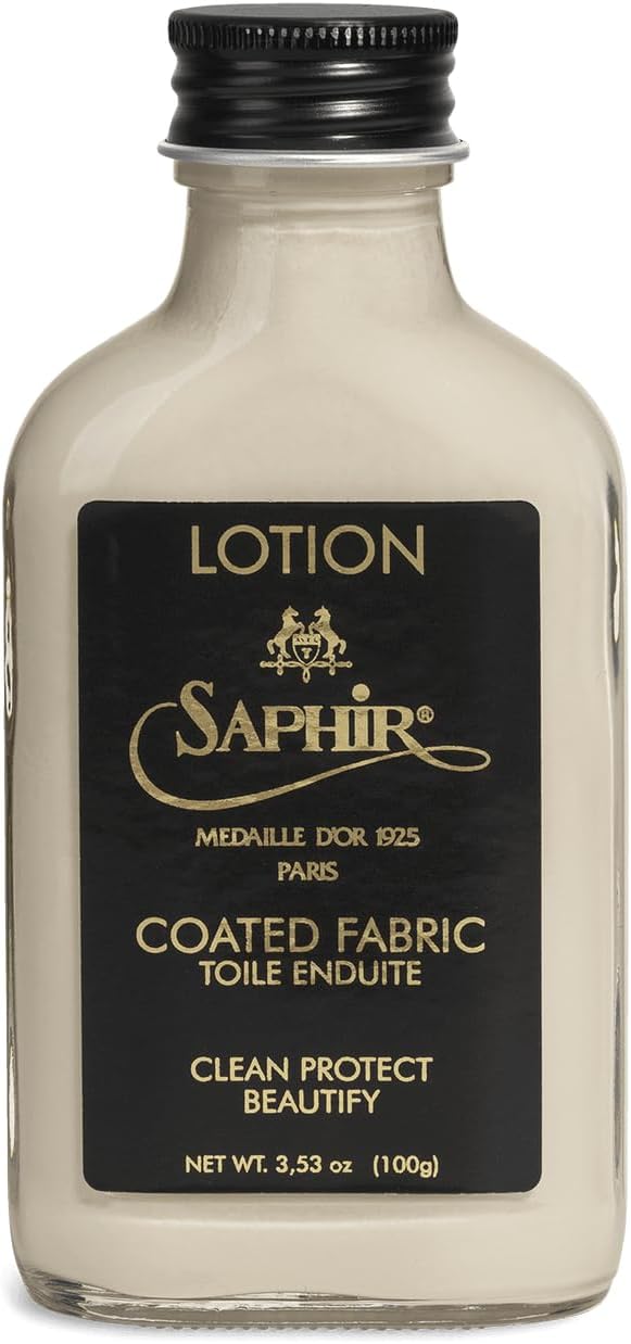 Saphir Médaille d’Or Coated Fabric Lotion 100ml – Cleans & Protects Coated Canvas, PVC & Patent Materials – Preserves Color, Logos & Finish for Designer Bags & Accessories