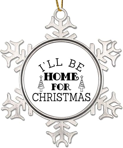 Vista 28 de Adorno de Navidad de metal, feliz año nuevo, recuerdo de Navidad, copos de nieve, adornos de Navidad, citas divertidas, adornos de árbol de Navidad