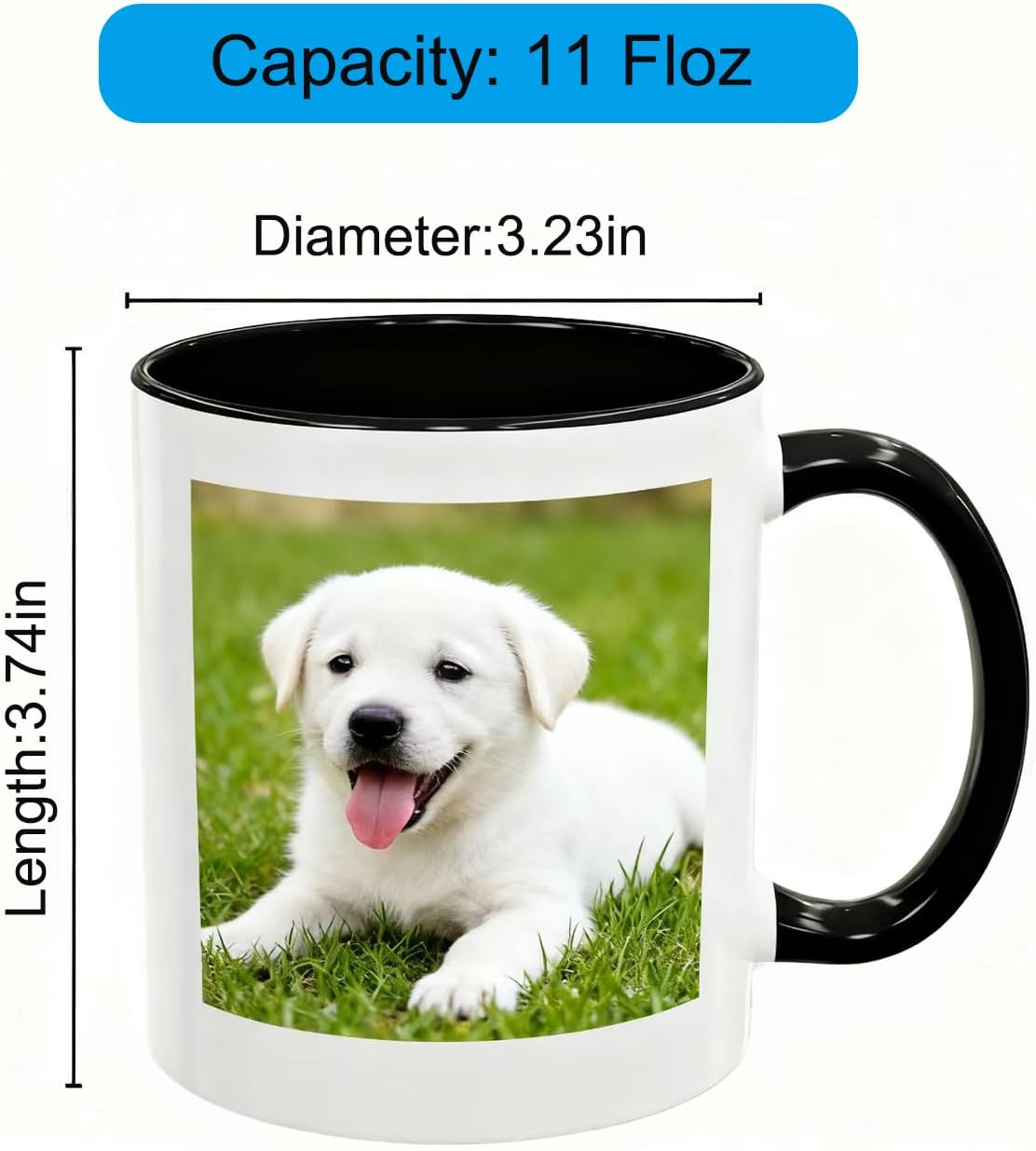 Personalized Bulk Coffee Mug-Set of 30, 11OZ Custom Picture/Logo/Text Ceramic Mugs, Customized Gift for Men & Women, Corporate Gifts Mugs of Multiple Colors, for Office, Hotel or Cafe, Black