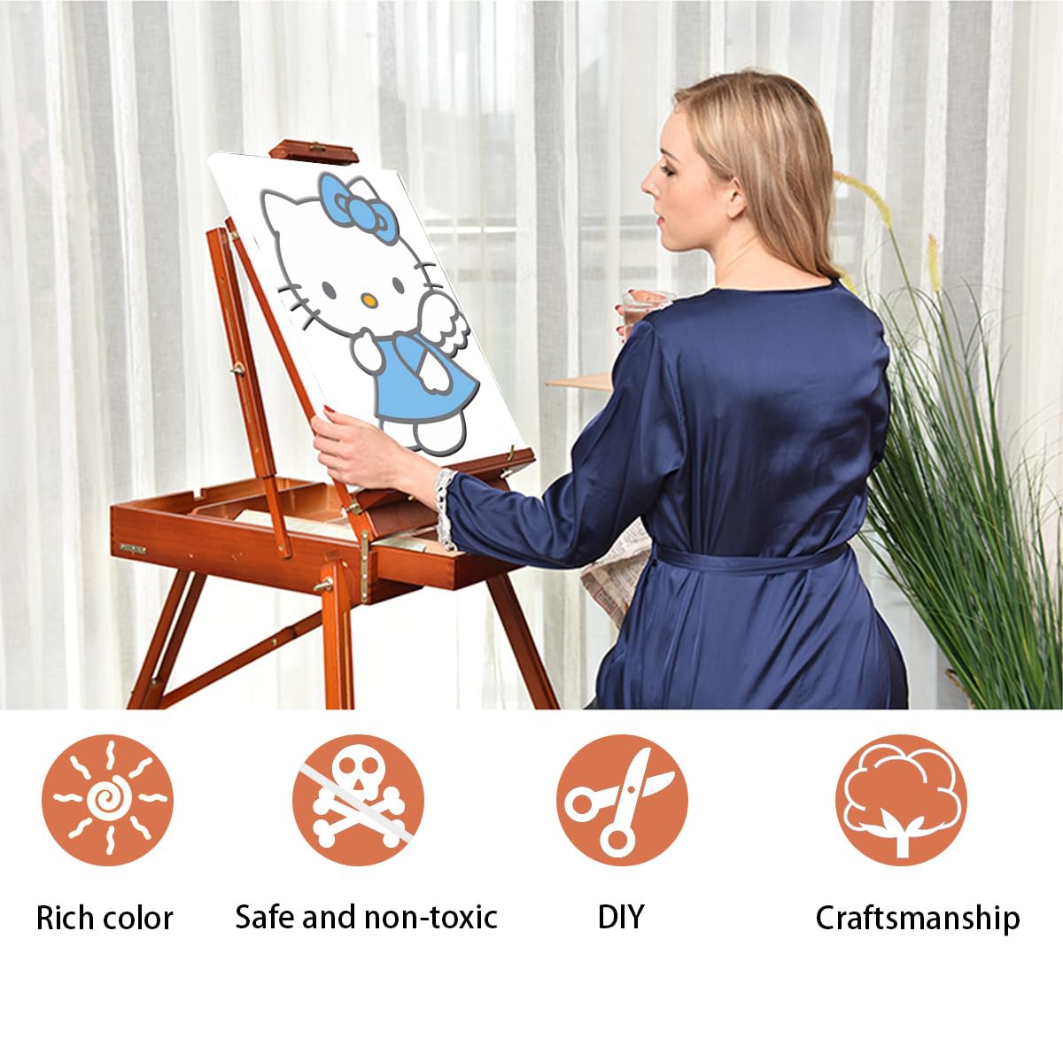 Amazon | ハローキティ デジタル絵画 数字キットによる 絵画