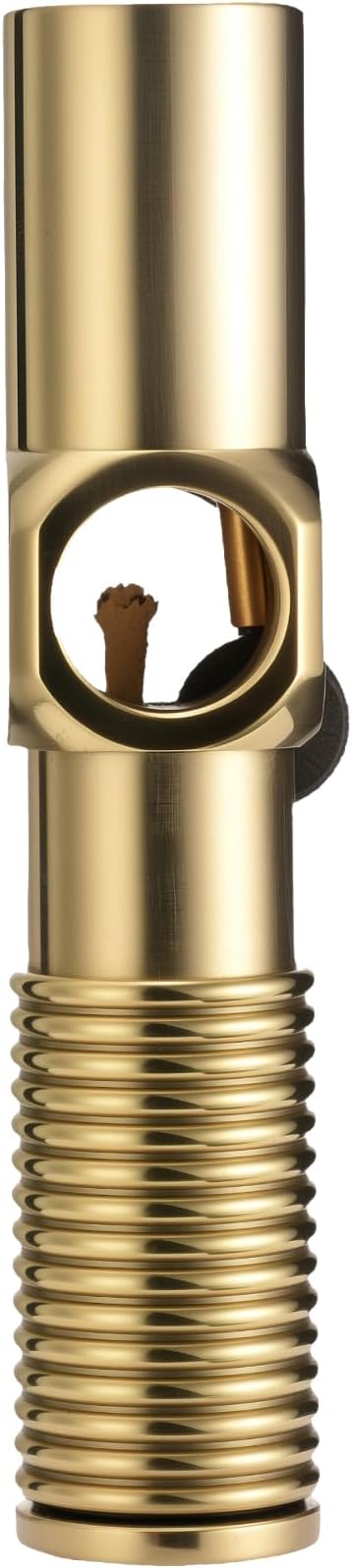 Brass Vintage Trench Soft-Flame Kerosene Lighter, Refillable, Dual Flame Windproof Fluid Cigar Lighters, Camping, Telescopic, Grinding Wheel, Unique, Gift for Men, Thorens Big Screw