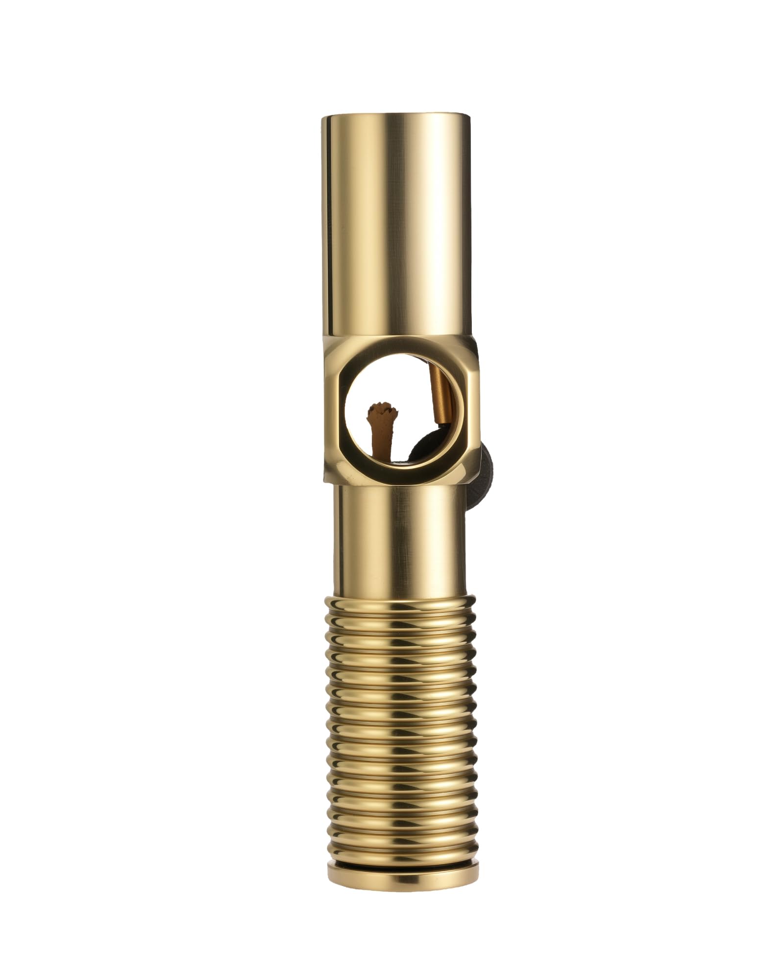 Thorens Big Screw Briquet Trench à Essence Laiton Anti-Vent | Vintage, rechargeable, flamme douce, double flamme, télescopique, molette, camping, cadeau homme unique