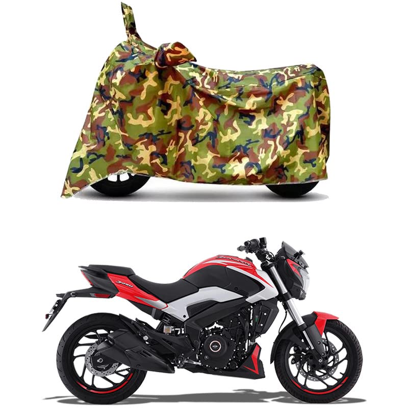 Image of Waterproof 100% PVC Coated Full Bike Scooty Two Wheeler Body Cover Compatible for Bajaj Dominar 250 /UV-Rays /Heat Protection /Birds Dropping /Scratchproof /Dust Proof [6X6 Jungle Print]