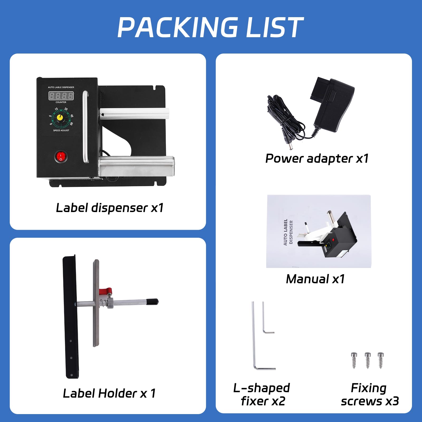 YUCHENGTECH Distributeur D'étiquettes Automatique 5 Vitesses 0-9999 | avec Comptage Automatique de 0 à 9999 et 5 Vitesses Réglables Largeur 5-120mm pour Étiquettes Autocollantes/PET/PVC