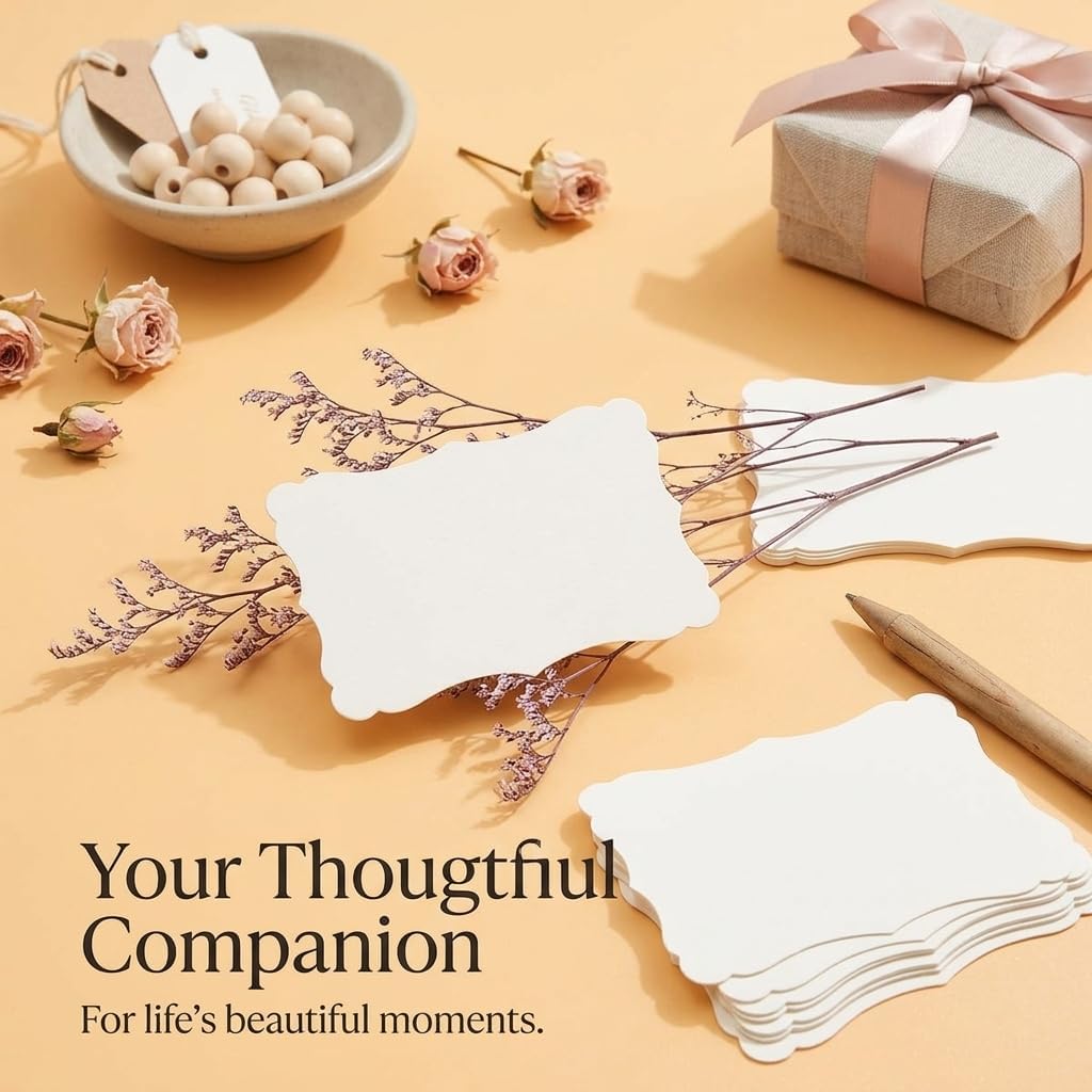 50 Pack Blank Kraft Cardstock Cards Thick Paper, 5x7 inch, Cream White