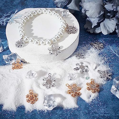 SUNNYCLUE 36pcs 6-Style Snow Charms, Xmas & Winter Rhinestone Charm Set for Jewellery Making DIY Bracelet, Necklace - Image 4