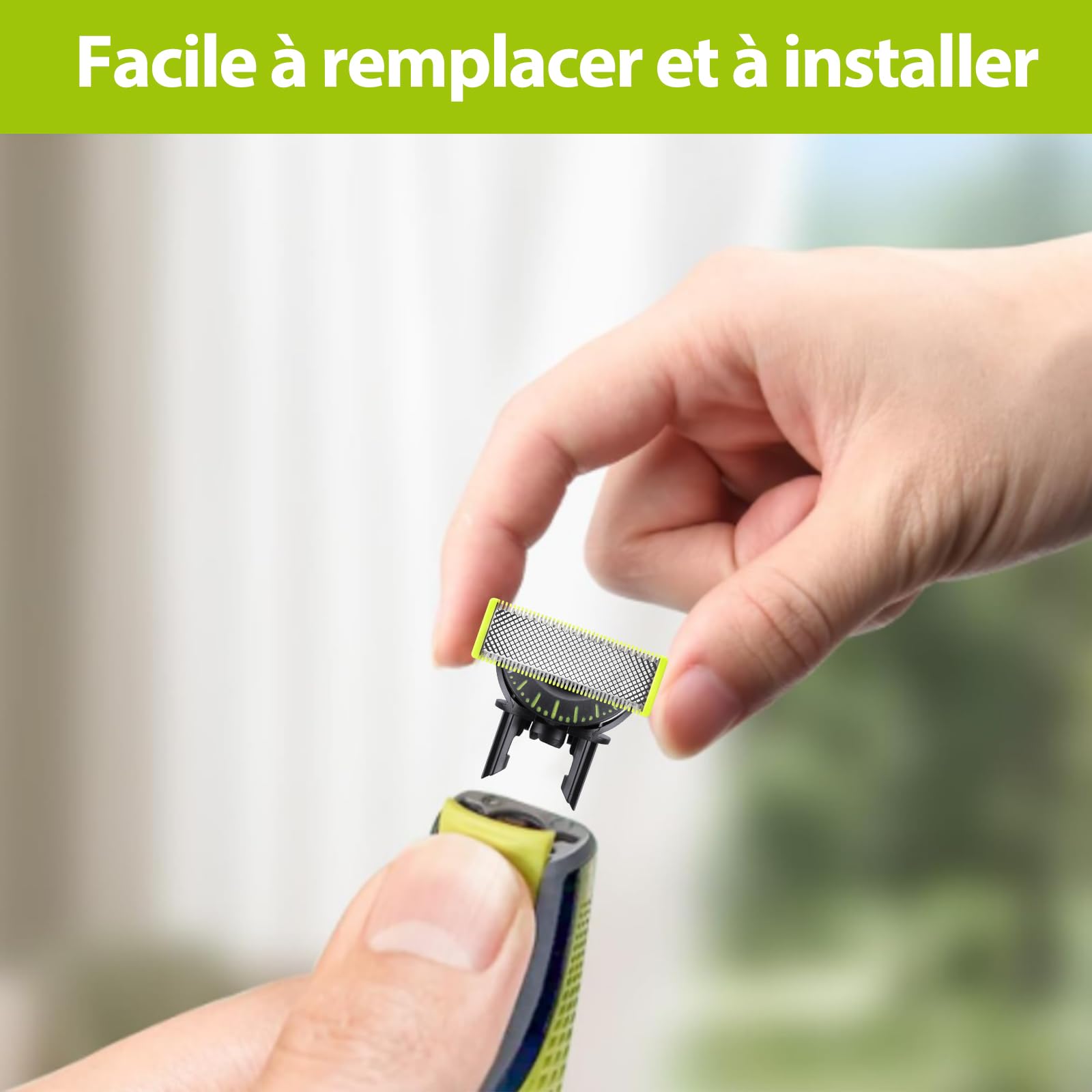 Lames de rechange pour Philips OneBlade | Lot de 3-360 lames OneBlade de rechange, pour la taille de la barbe et du corps. Lames en acier inoxydable de haute qualité, sûres et durables