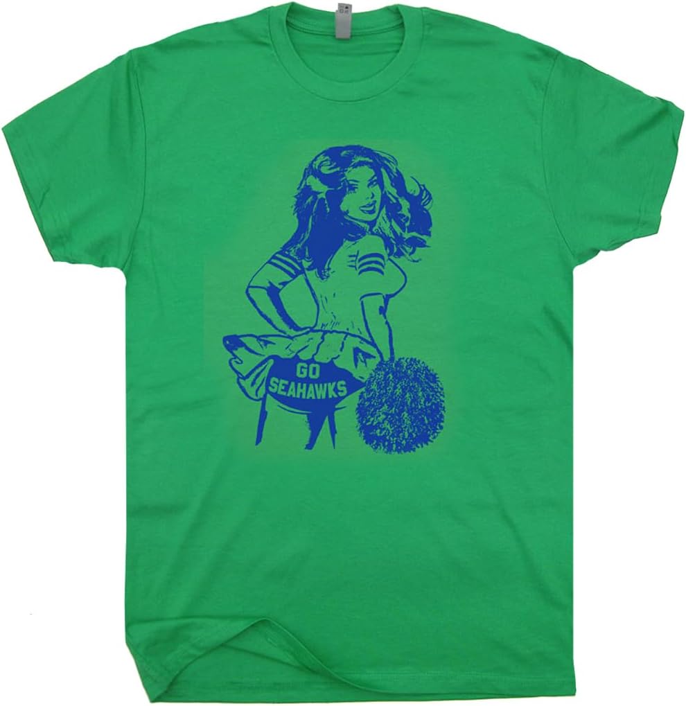 Vintage Seahawks T Shirt Retro Football Shirt for Men Women Ladies Guys Seahawks Cute Cheerleader Tshirt Logo Graphic Tee - Image 3