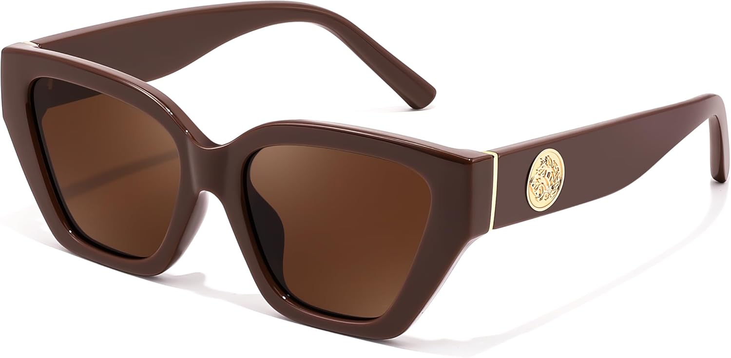FEISEDY Women's Polarized Cat Eye Sunglasses - UV400 Protection, Trendy Design for Driving & Daily Wear B0299
