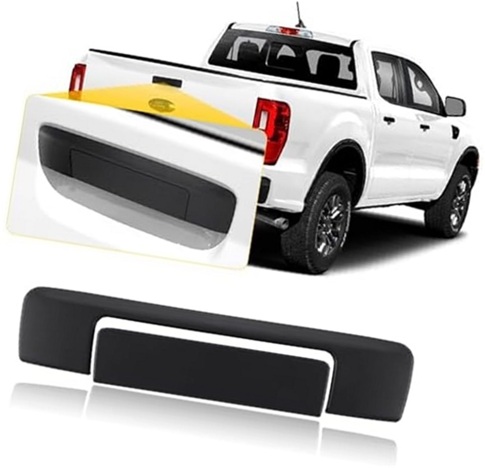 MKVAXR Automotive Trunk Unlatching Unit Tailgate Handle Cover, for Ford, for Ranger 2012-2022 Wildtrak Accessories T6 T7 T8, for Raptor Limited XLT XL Stormtrak Wolftrak Pickup