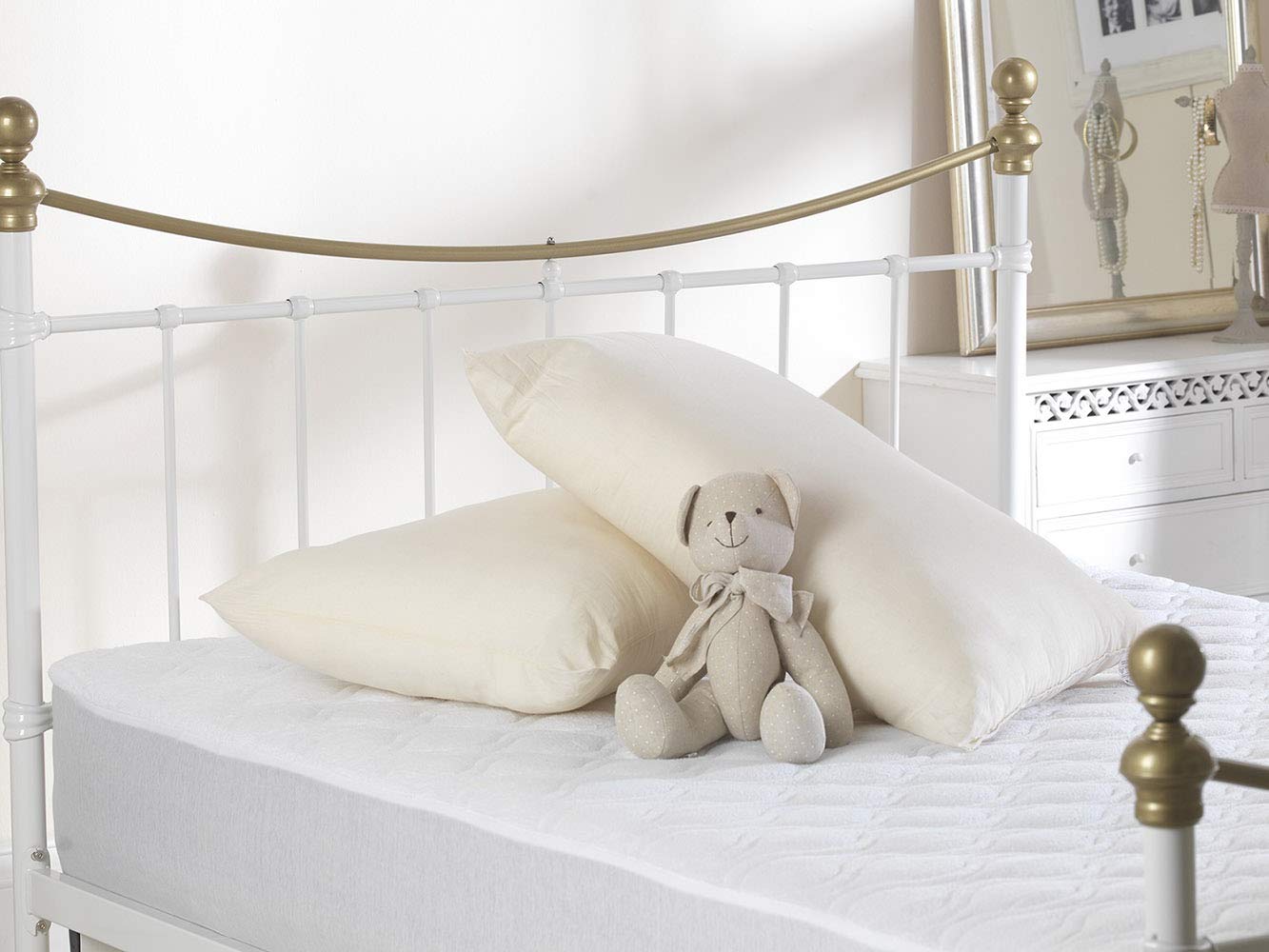 Lancashire Textiles Limited Manufacturers of quilts, pillows and homewares | Cancelled Hotel Contract 100% Super Last Natural Unbleached Cotton Pillow Pair (White)