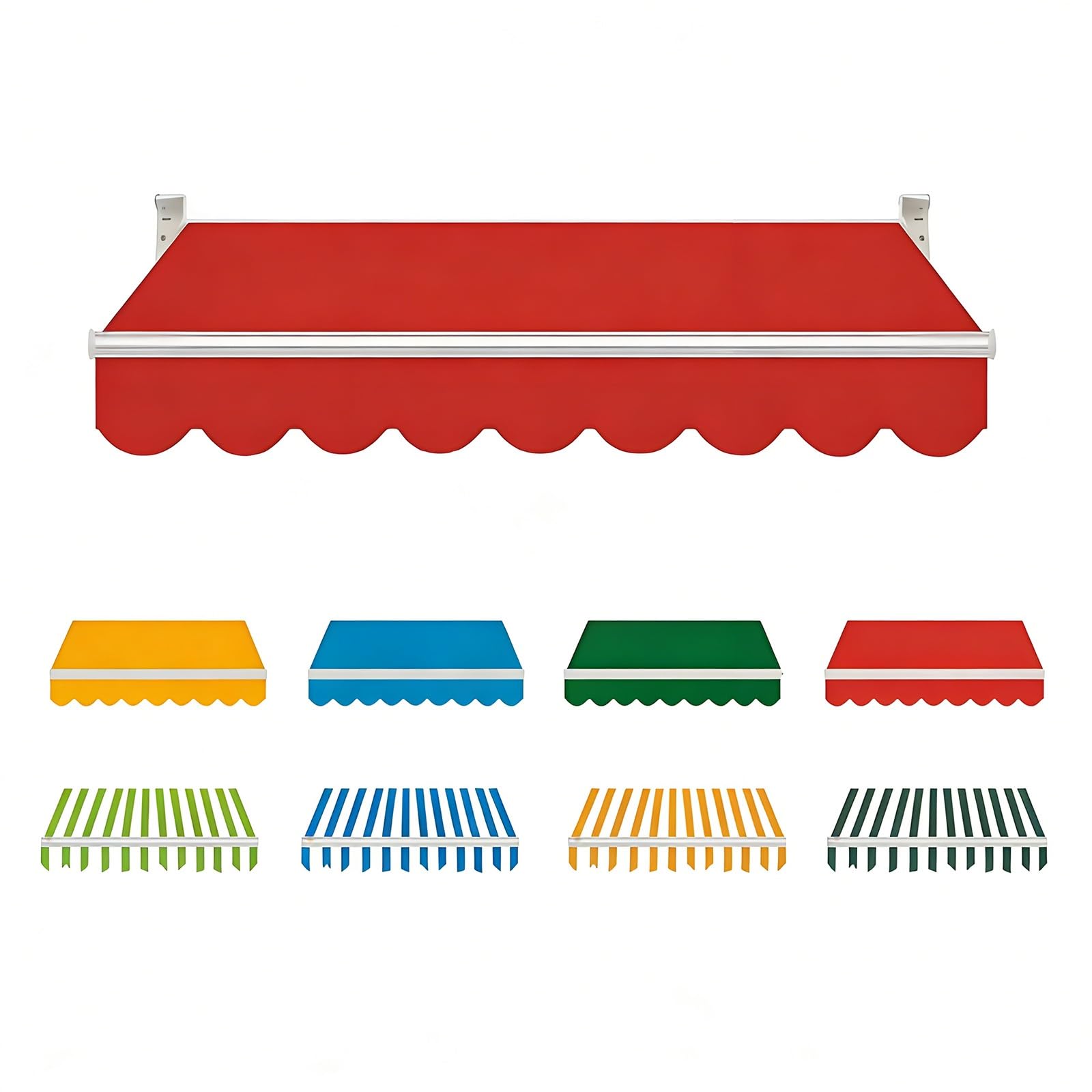 Pbwerigl Red Awning Retractable Canopy, Outdoor Awning Fabric Replacement Waterproof(,10X6.5ft/300X200cm)