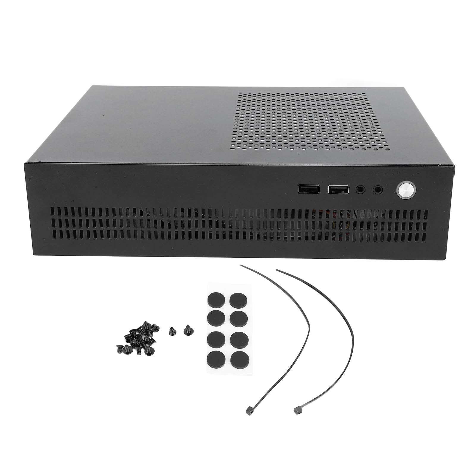 Custodia Mini ITX, ITX Stand Up o Down USB 2.0 Small Chassis, Custodia in Acciaio Supporto SSD 50mm CPU Cooler Custodia PC Compatta per Computer da Gioco, Design di