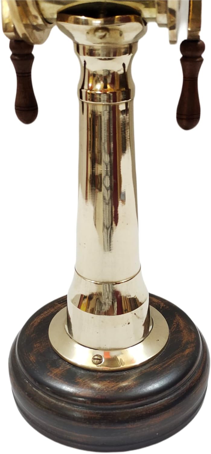 Vintage Marine Brass Ship Telegraph Antique Engine Room Decorative Wooden Base Telegraph Home & Office Decor Collectible
