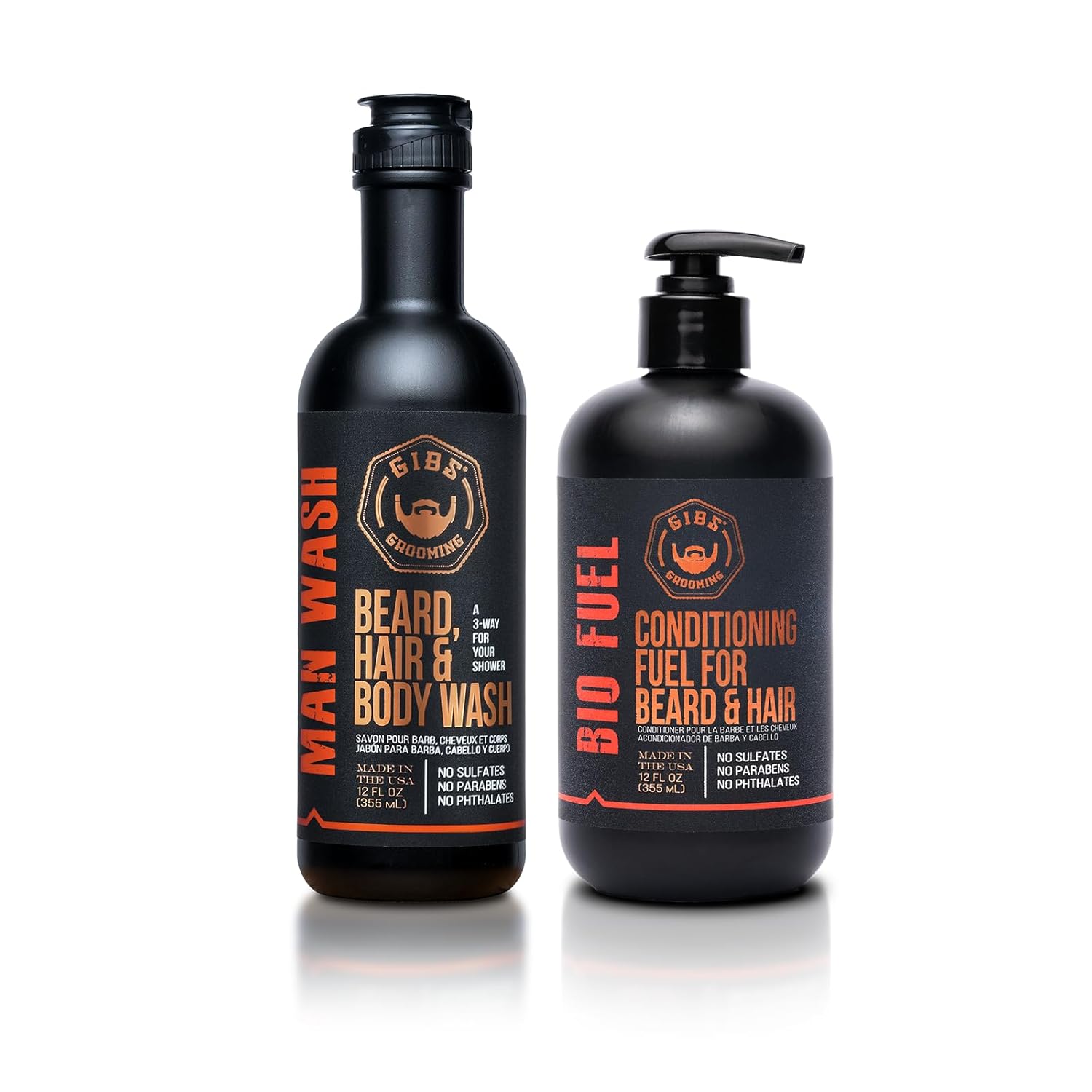GIBS Grooming Man Wash and Biofuel Conditioner, 12 fl. oz