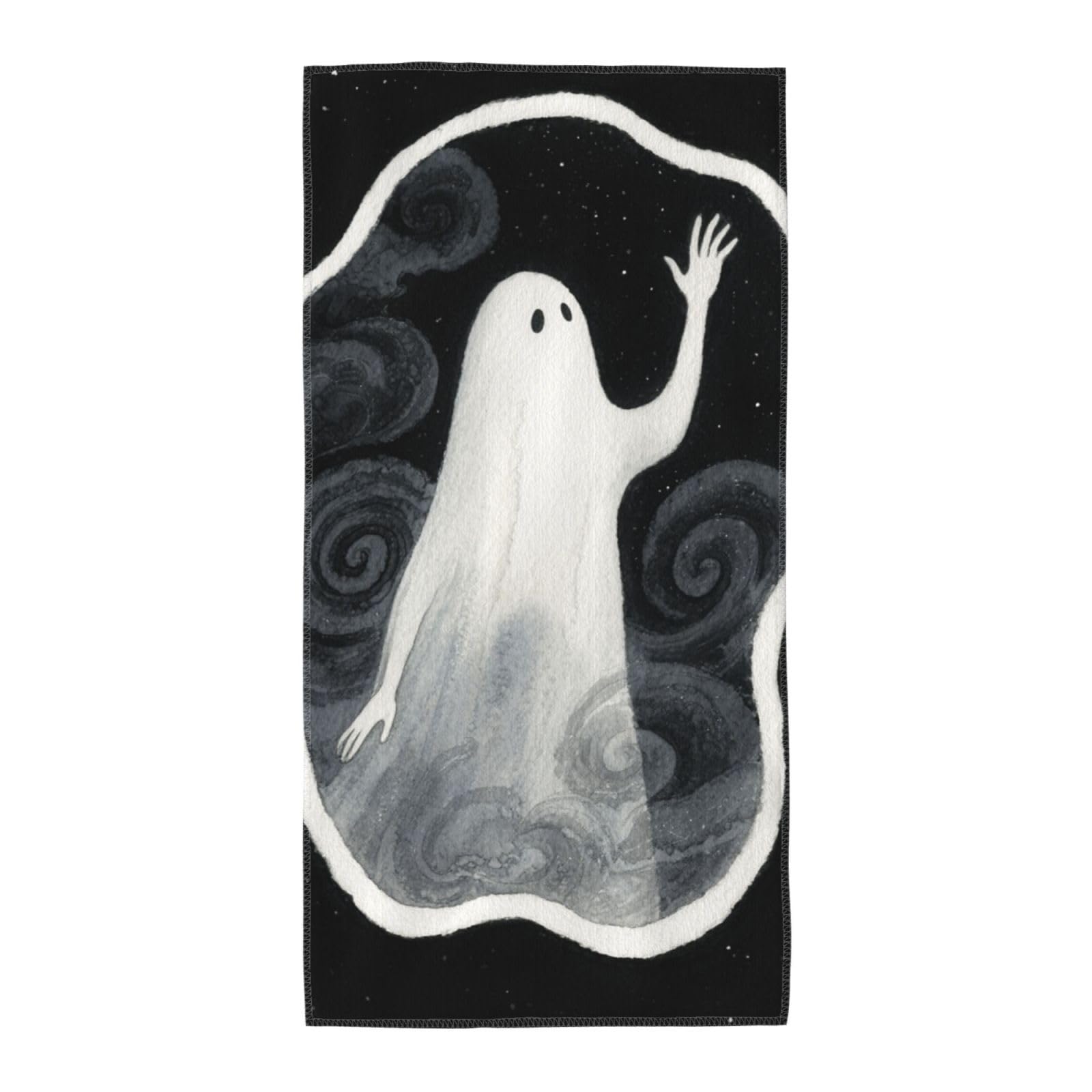 FekiLoot Absorbent Hand Towels 13.8"X27.5" Decorative Bathroom Towel Soft Microfiber Face Towel Ghost Dish Kitchen Towels for Bathroom Kitchen Hotel Spa Bath Towels
