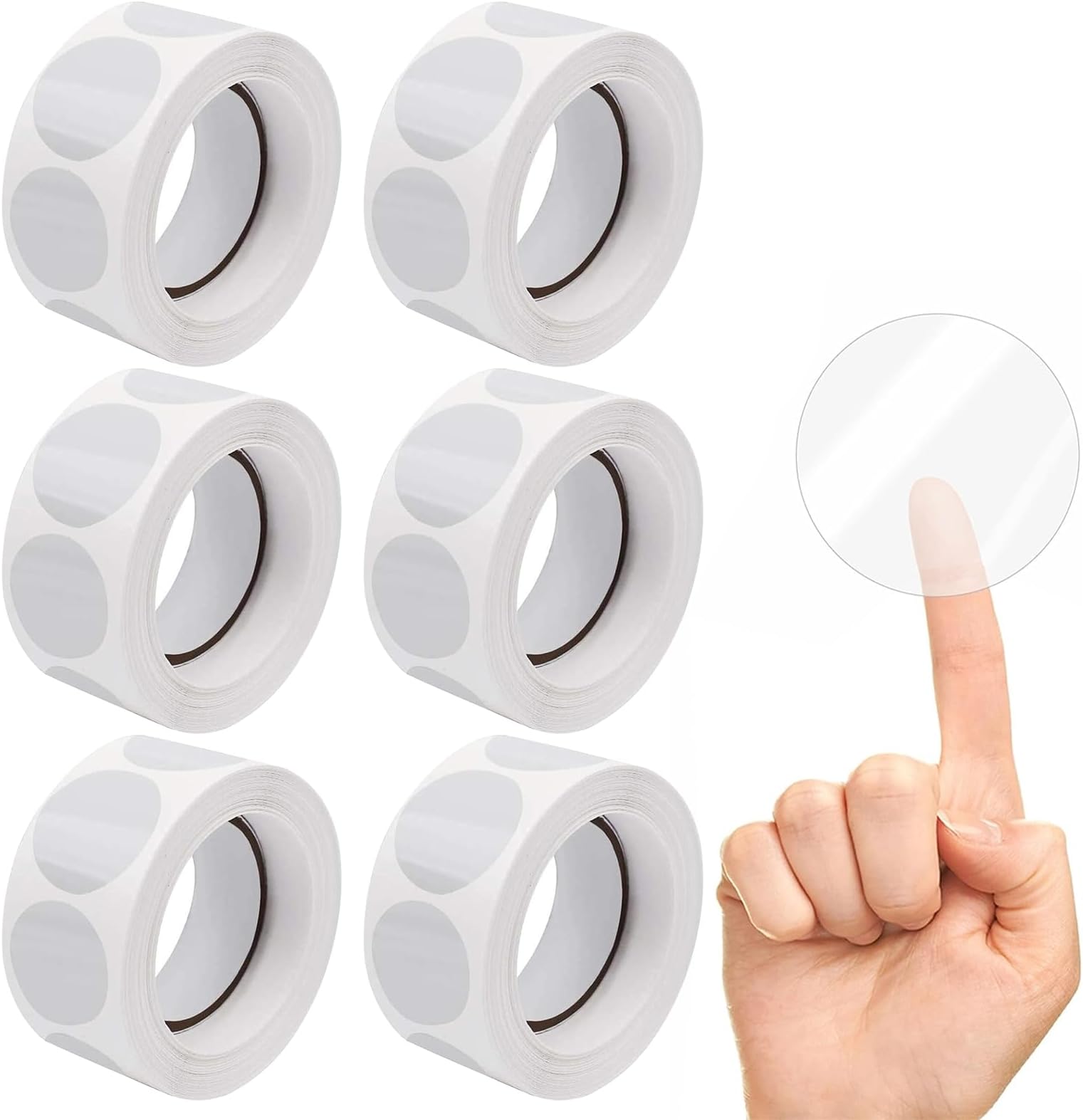 3000 Pcs Clear Round Stickers, 30mm Self Adhesive Transparent Circle Stickers for Gift, Present, Envelopes, Package and Box Seal Labels