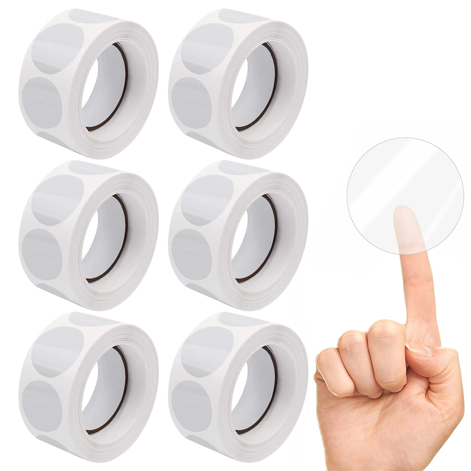 3000 Pcs Clear Round Stickers, 30mm Self Adhesive Transparent Circle Stickers for Gift, Present, Envelopes, Package and Box Seal Labels
