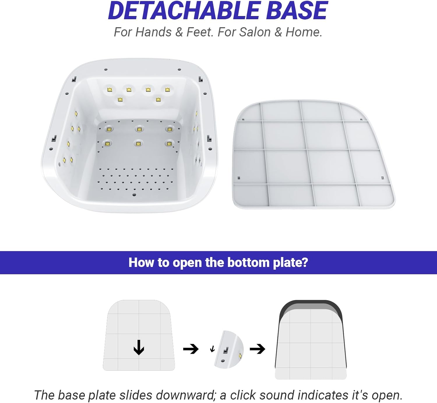 UV LED Nail Lamp for Gel Polish Curing, Dual Wavelength, 4 Timer Settings, Smart Sensor & Removable Base, Compact Nail Dryer for Home and Professional Nail Salon Use