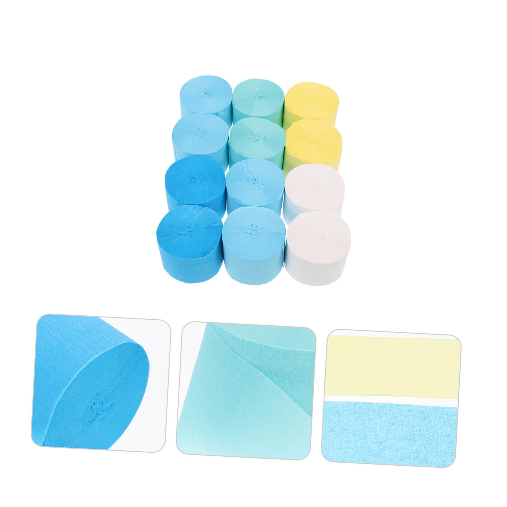 12rollos Cintas De Papel Crepé Coloridas Para Decoración De Fiestas Para Bodas y Eventos Fácil De Usar y Personalizar Material De Papel De Calidad