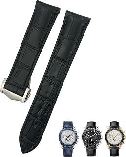 20mm Curved Leather Cowhide Watch Band Fit for Omega Speedmaster Seamaster 300 AT150 Sxwatch Watch Strap