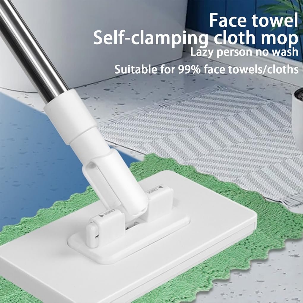 Fregona de Piso con para Sistema de sujeción a presión Un botón para a Mano Fregona Gratuita Toalla Facial sin Clip Limpieza Un botón