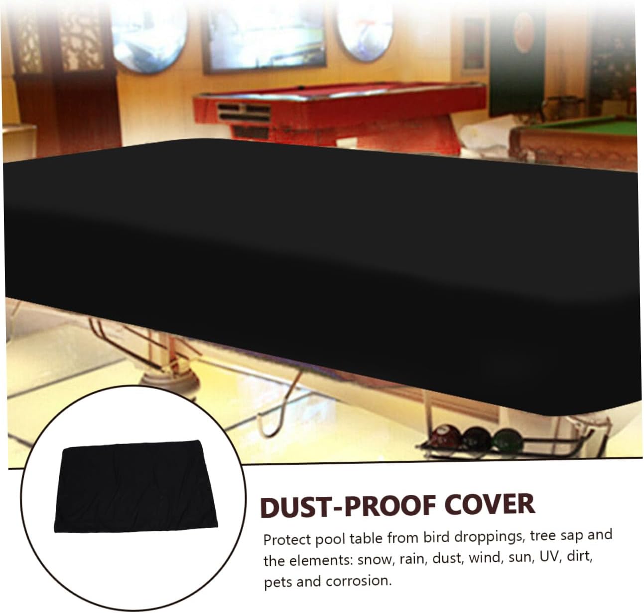 Billiard Table Cover Heavy Duty Pool Table Protective Cover for Snooker Tables Durable Wearable Furniture Cover Protects Against Dust Water