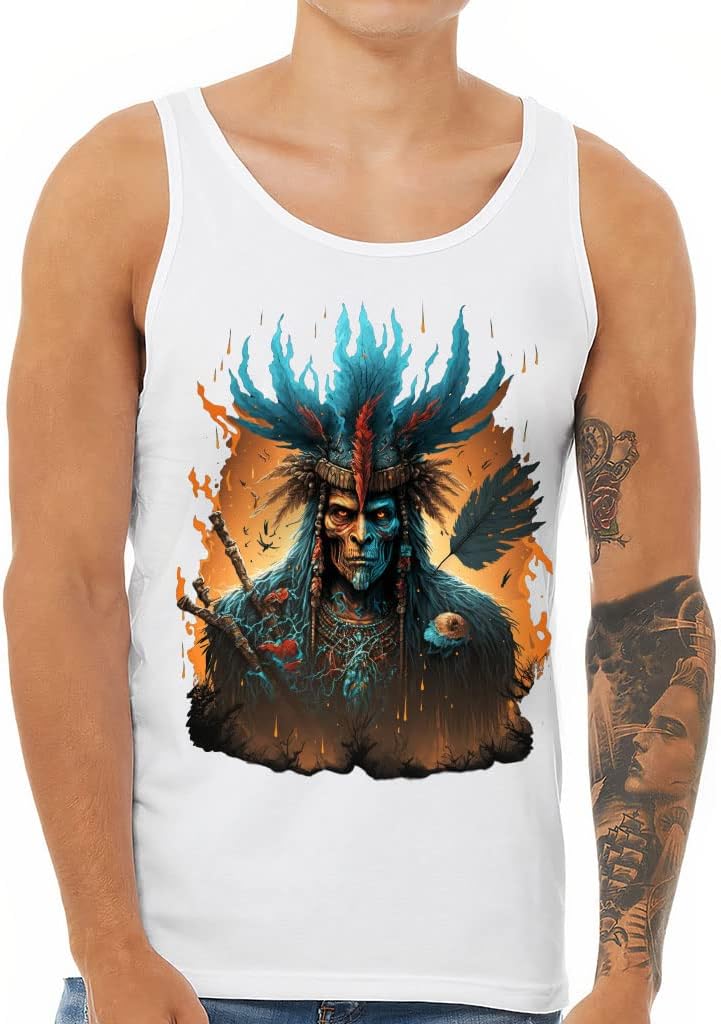 Fantasy Print Tank - Multicolor Workout Tank - Creepy Jersey Tank